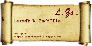 Lezsák Zsófia névjegykártya