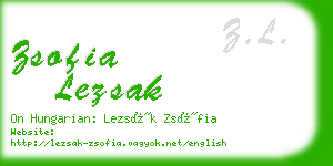 zsofia lezsak business card